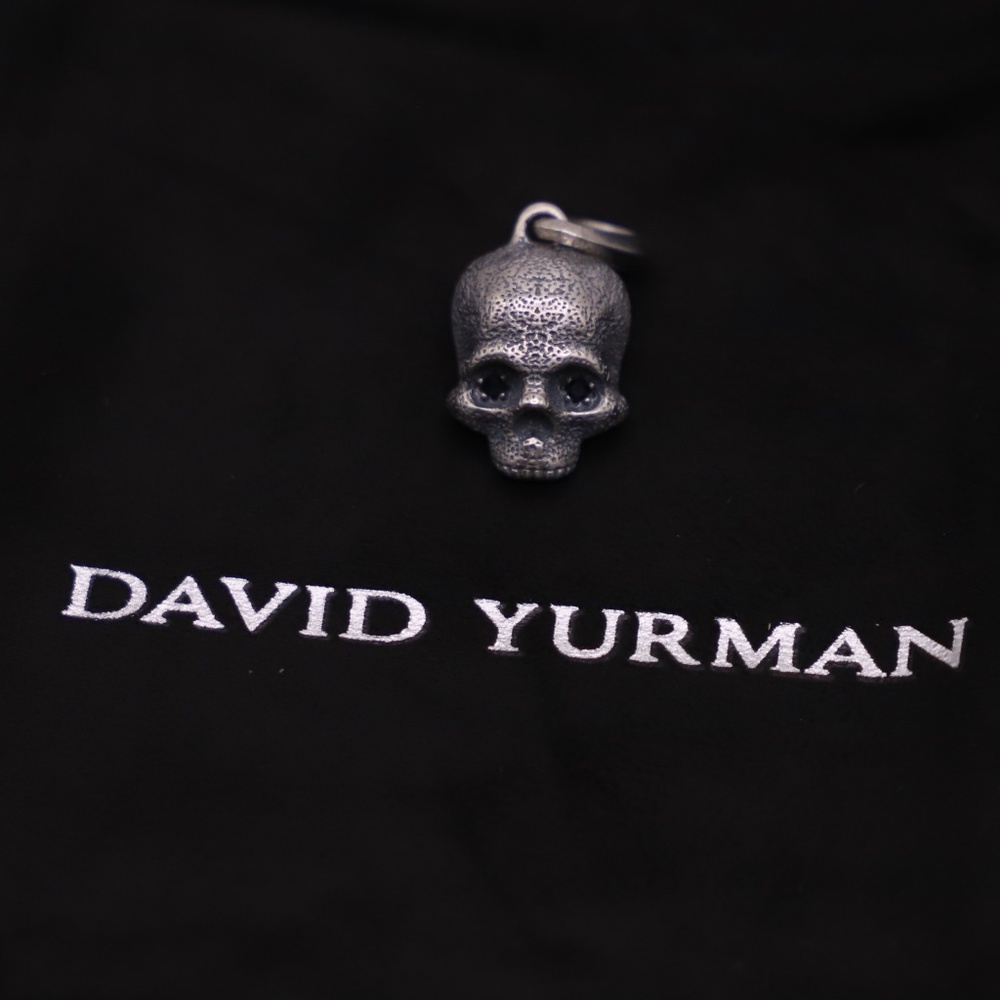 David Yurman Silver Skull Charm Pendant